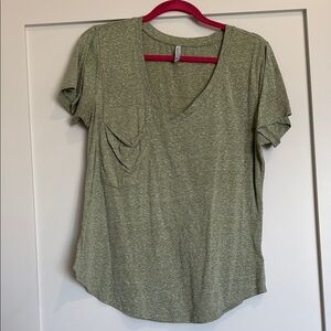 Olive Green Women's V-Neck Top